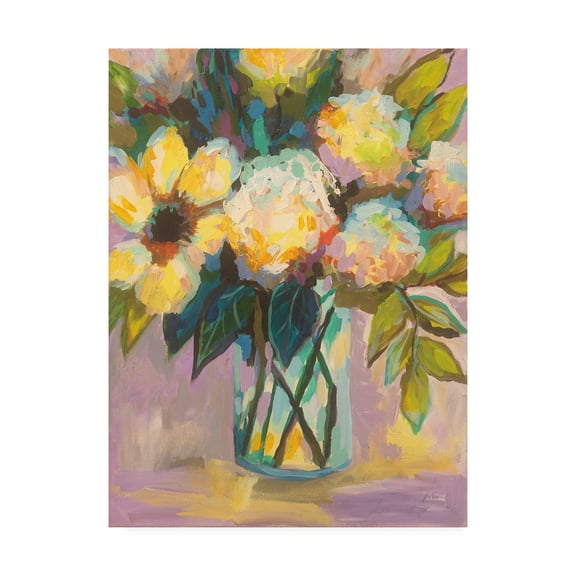 Trademark Fine Art 'Lavender Yellow And Blue' Canvas Art by Jeanette Vertentes