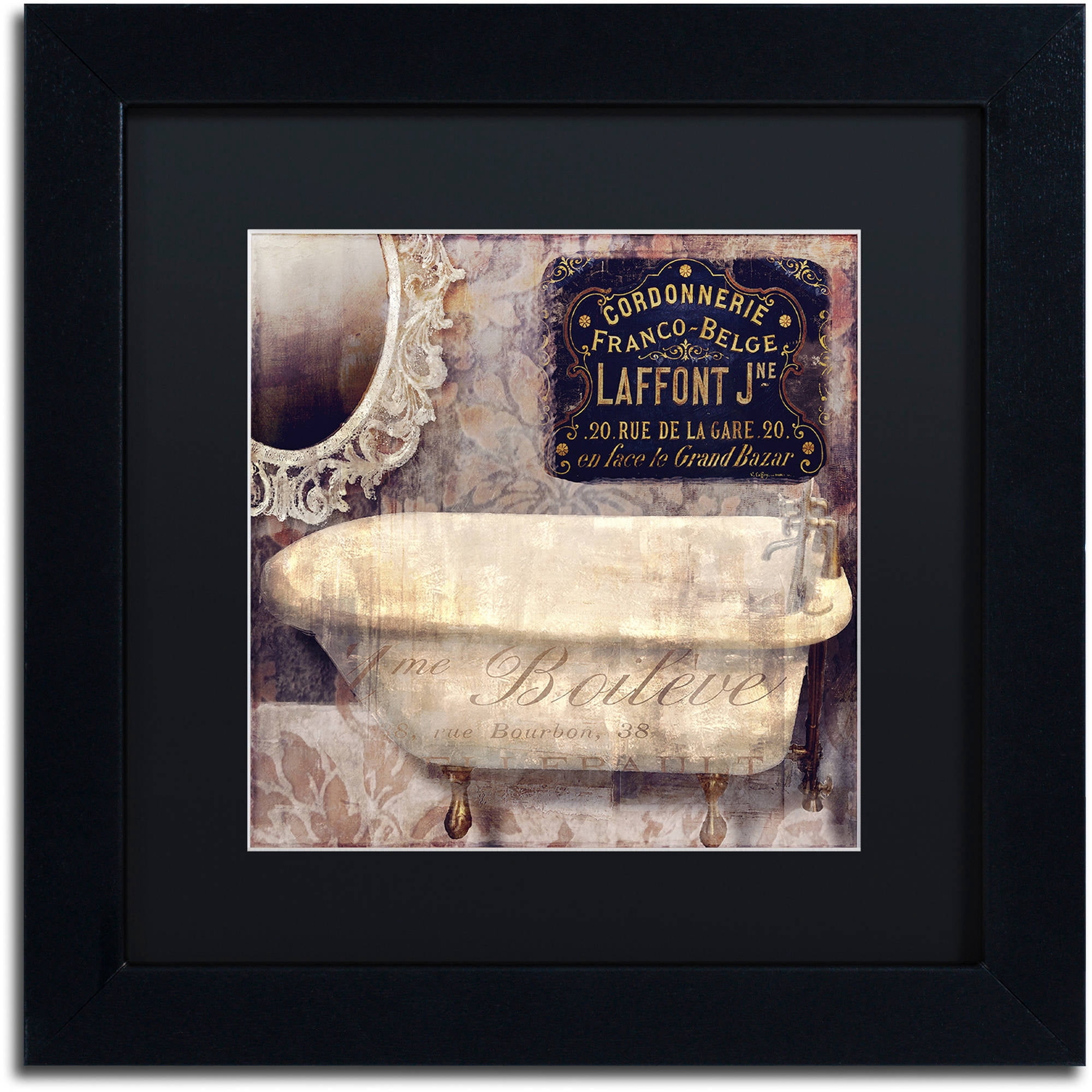 Trademark Fine Art "Le Bain Paris I" Canvas Art by Color Bakery Black Matte, Black Frame