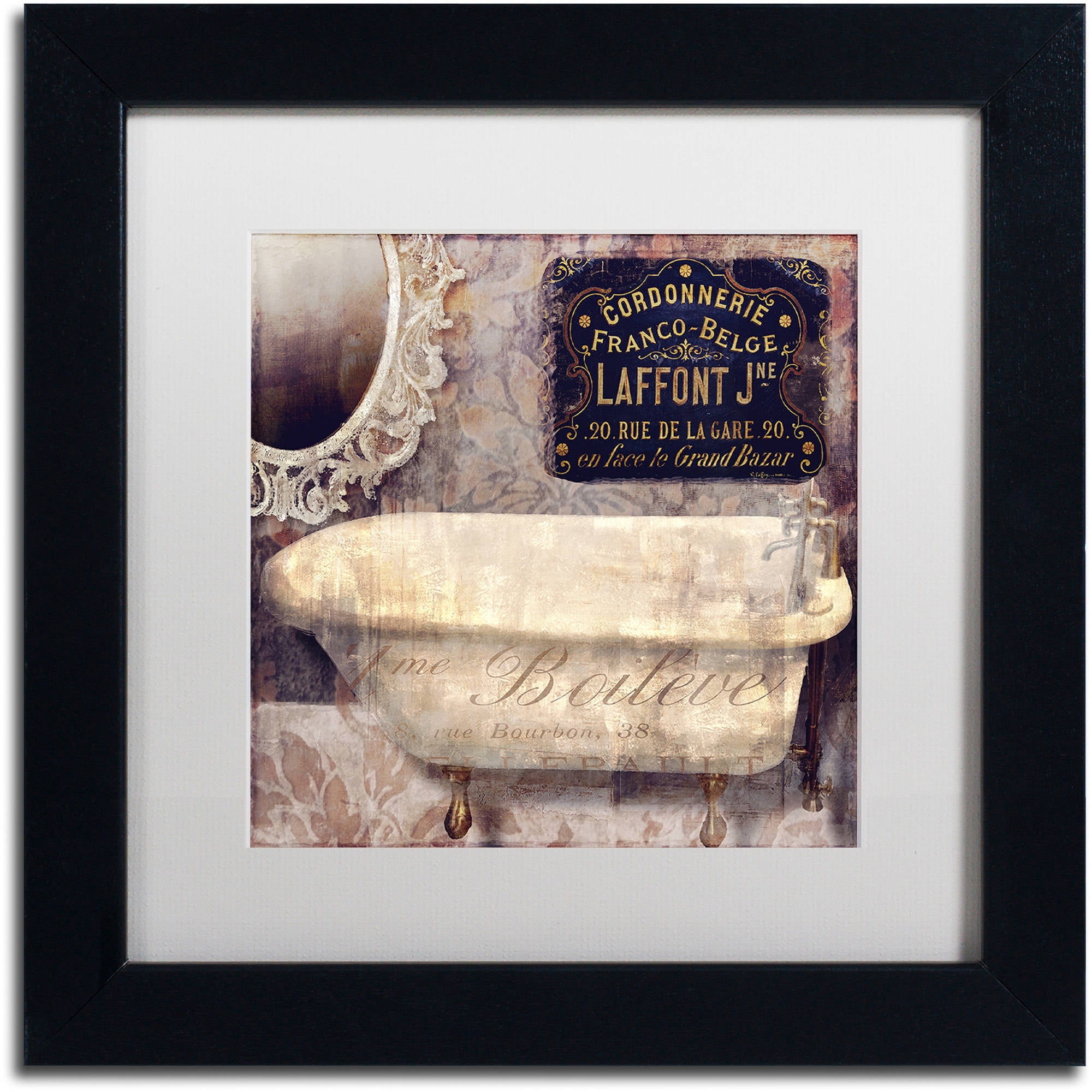 Trademark Fine Art "Le Bain Paris I" Canvas Art by Color Bakery White Matte, Black Frame