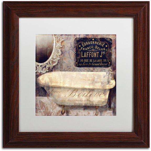 Trademark Fine Art "Le Bain Paris I" Canvas Art by Color Bakery White Matte, Wood Frame