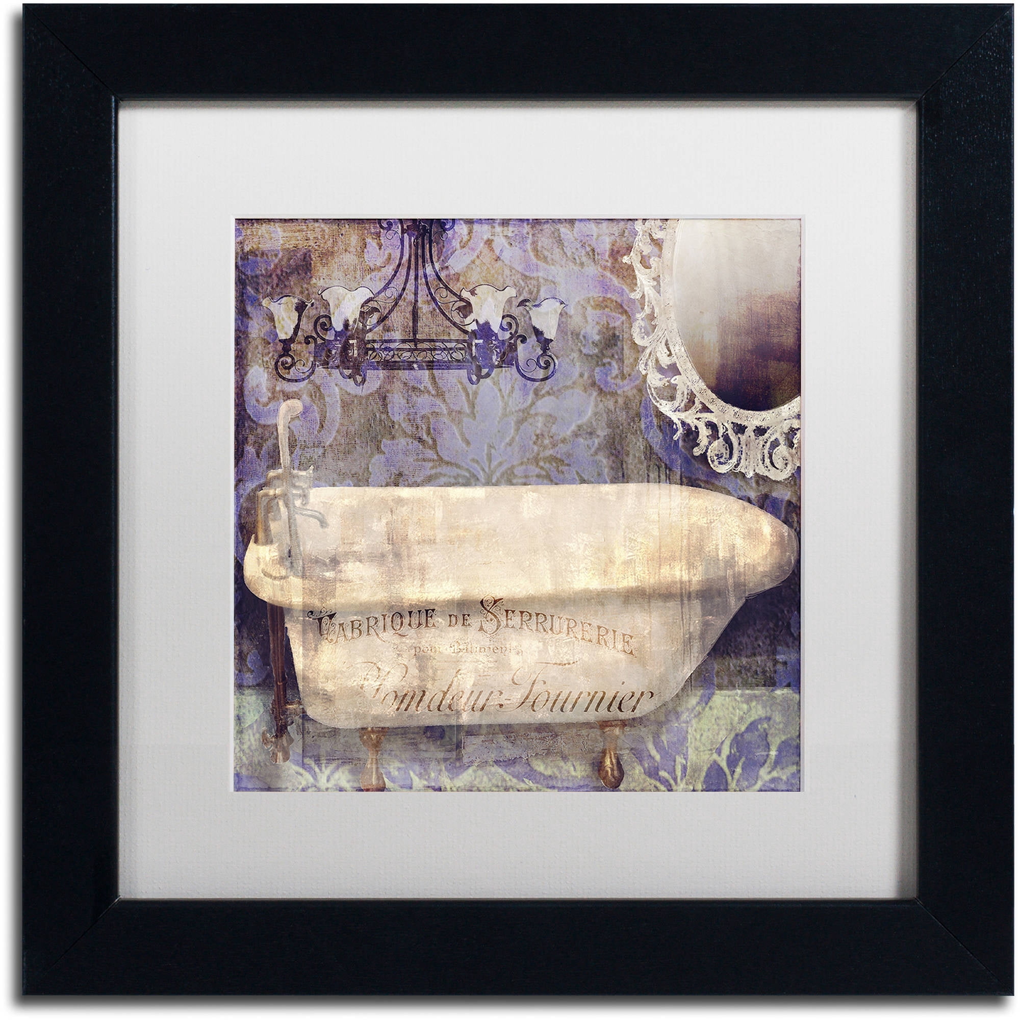 Trademark Fine Art "Le Bain Paris II" Canvas Art by Color Bakery White Matte, Black Frame