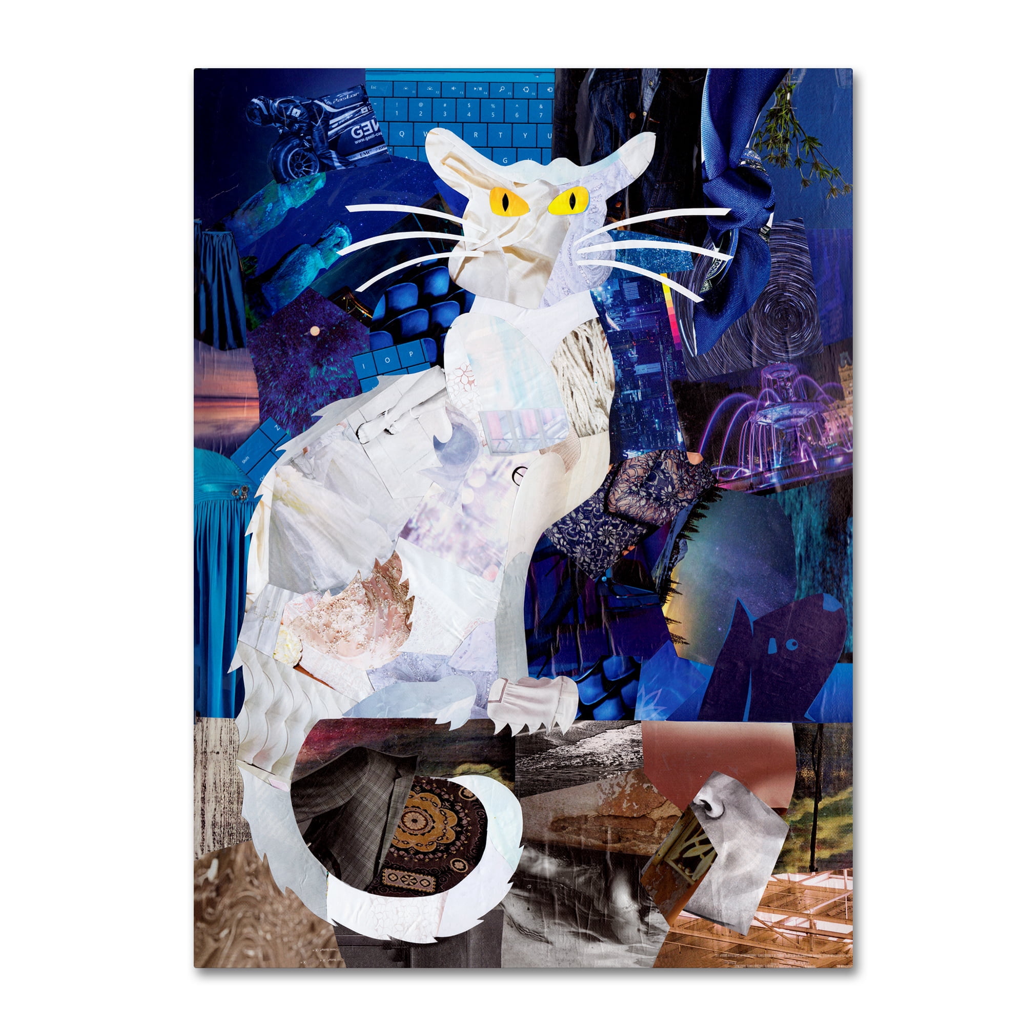 Trademark Fine Art 'Le Chat Blanc' Canvas Art by Artpoptart