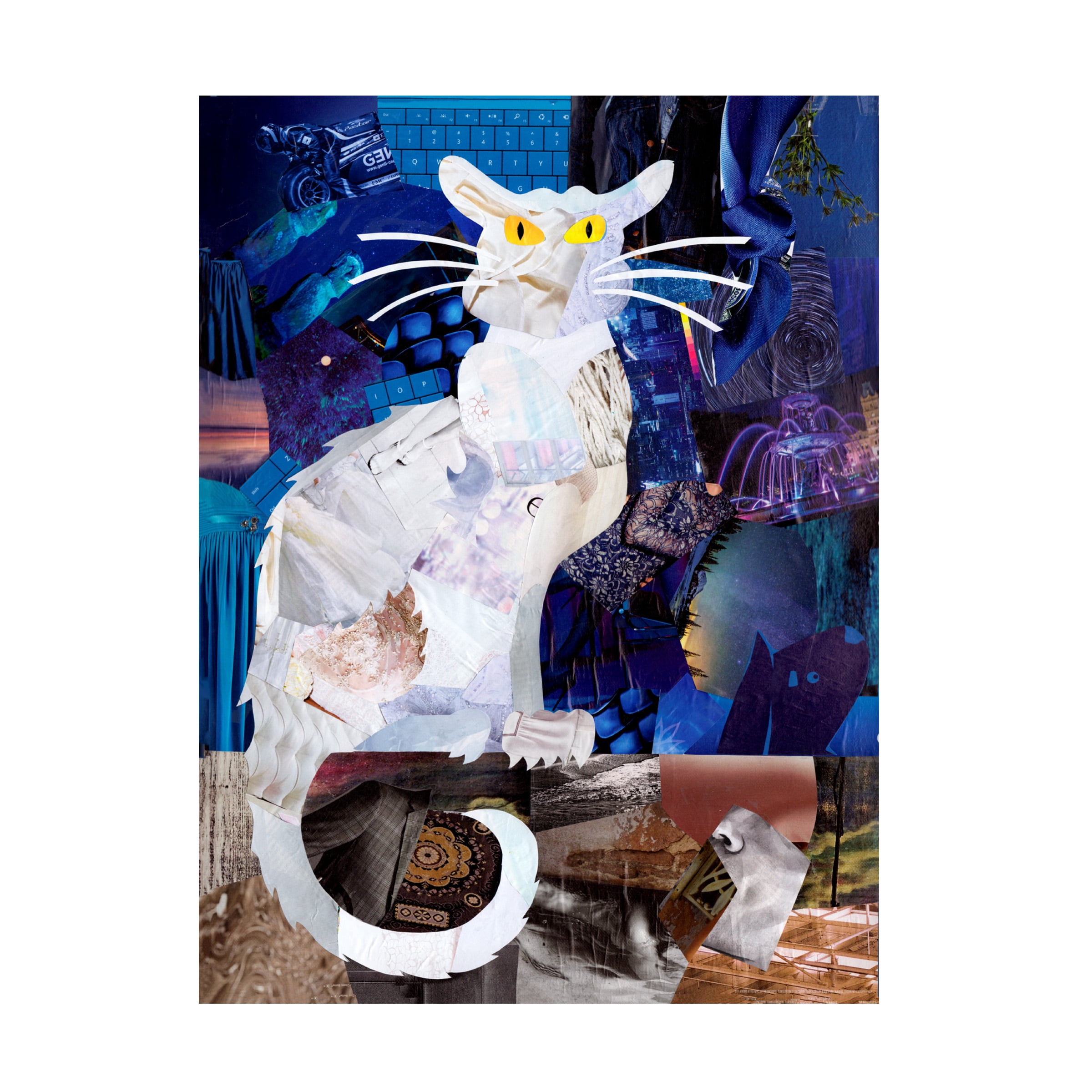 Trademark Fine Art 'Le Chat Blanc' Canvas Art by Artpoptart