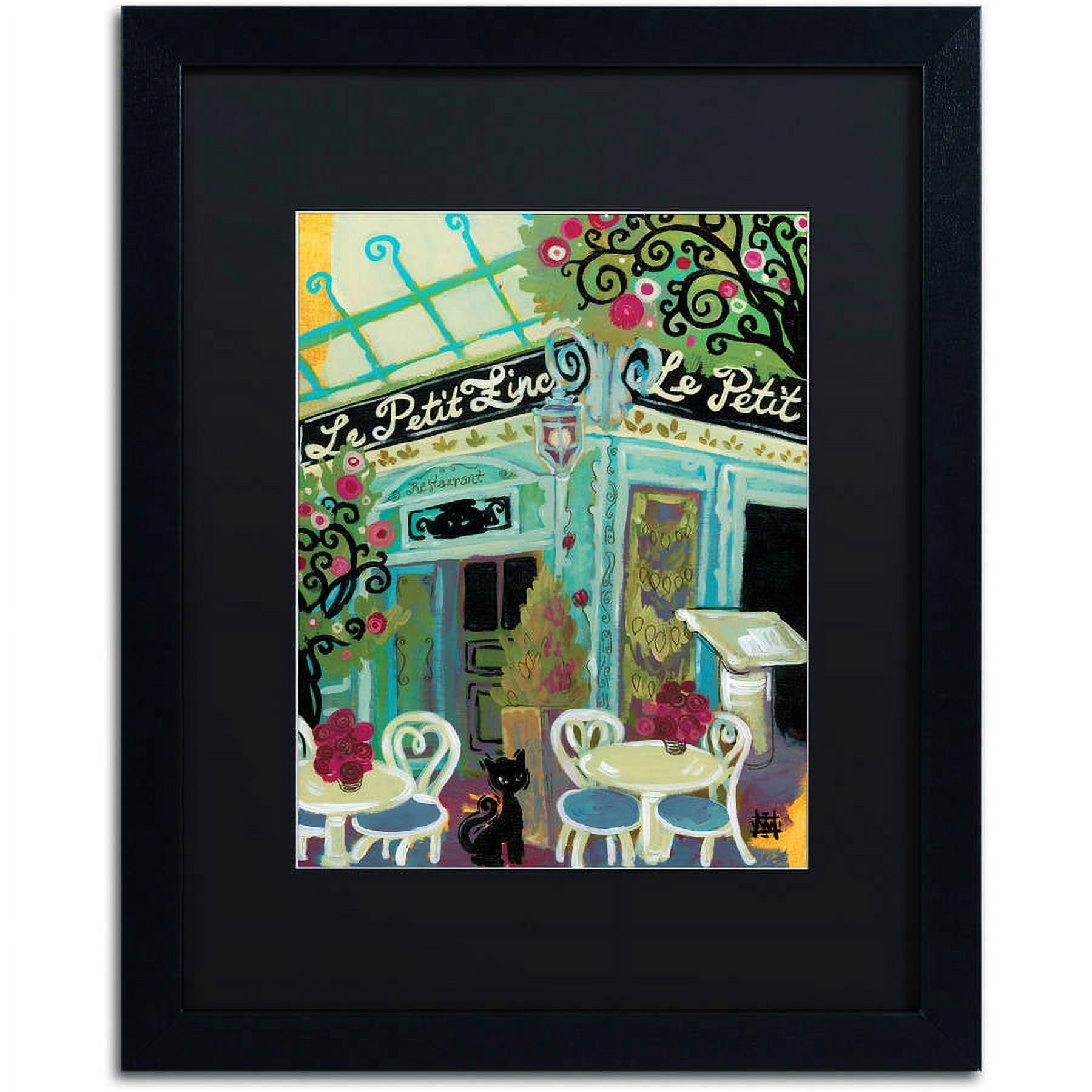 Trademark Fine Art "Le Petit Zinc" Canvas Art by Natasha Wescoat, Black Matte, Black Frame