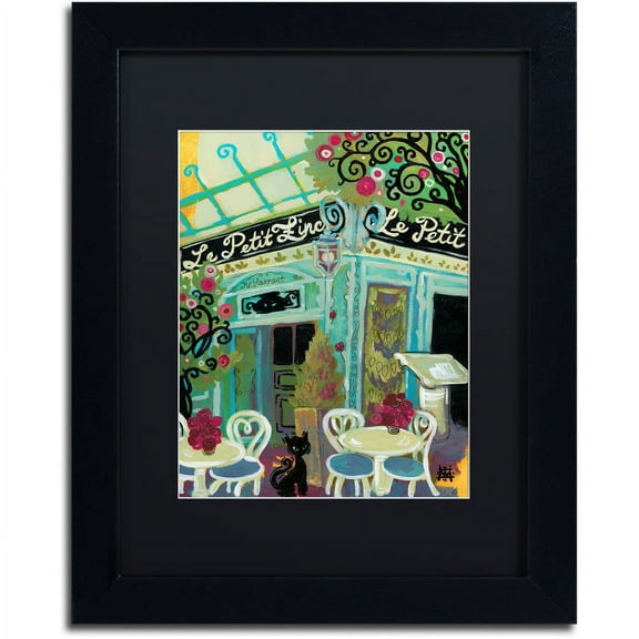 Trademark Fine Art "Le Petit Zinc" Canvas Art by Natasha Wescoat, Black Matte, Black Frame