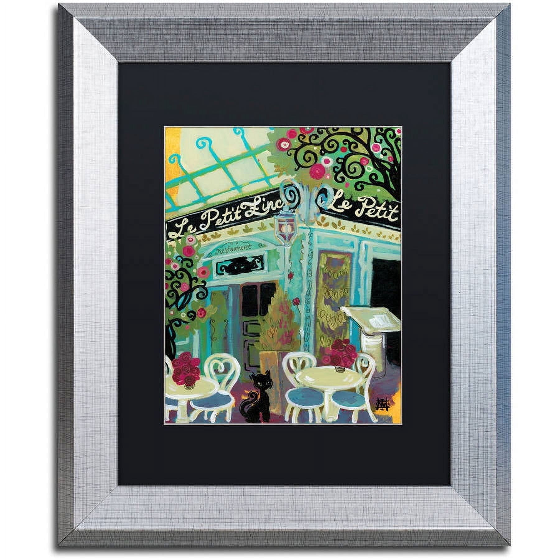 Trademark Fine Art "Le Petit Zinc" Canvas Art by Natasha Wescoat, Black Matte, Silver Frame