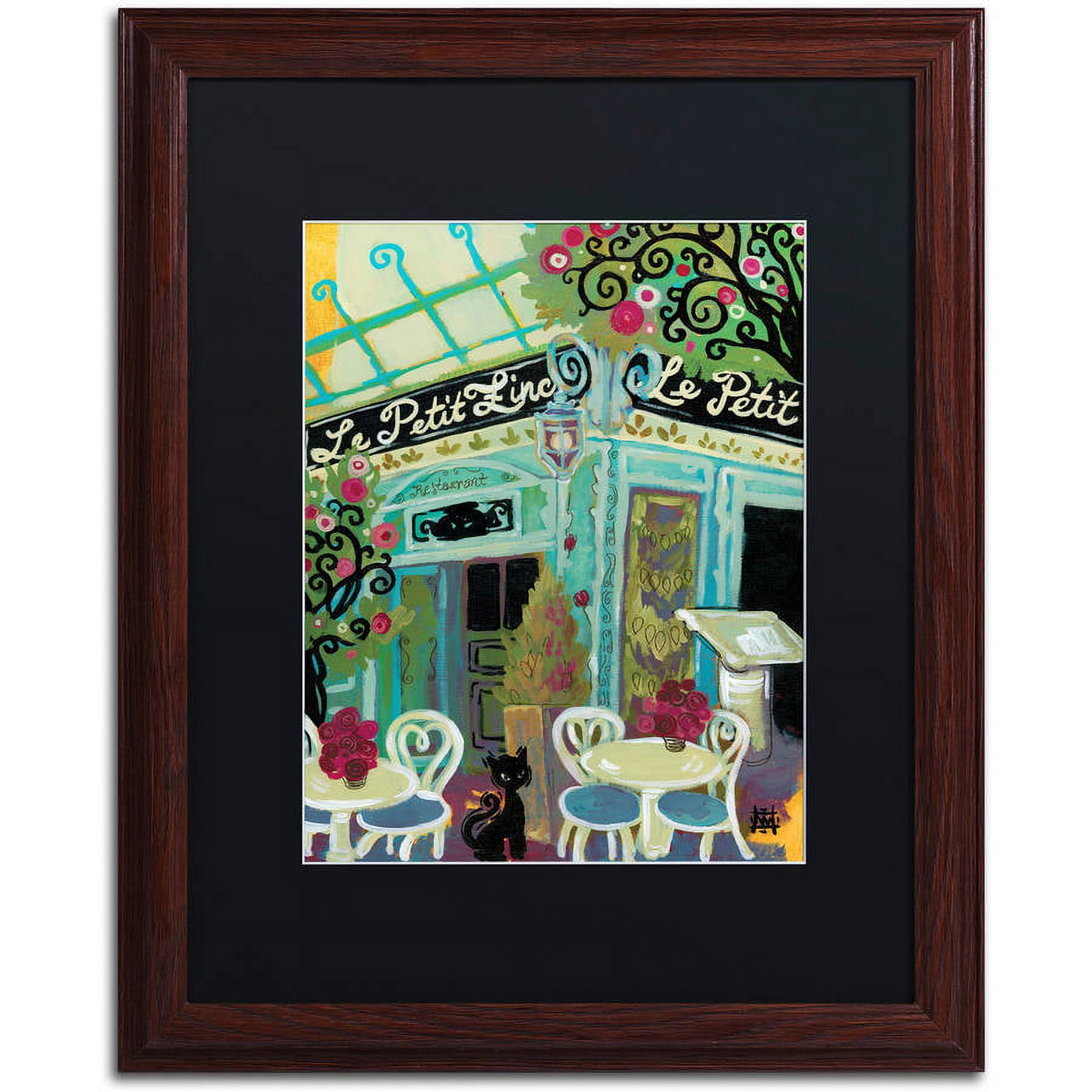 Trademark Fine Art "Le Petit Zinc" Canvas Art by Natasha Wescoat, Black Matte, Wood Frame