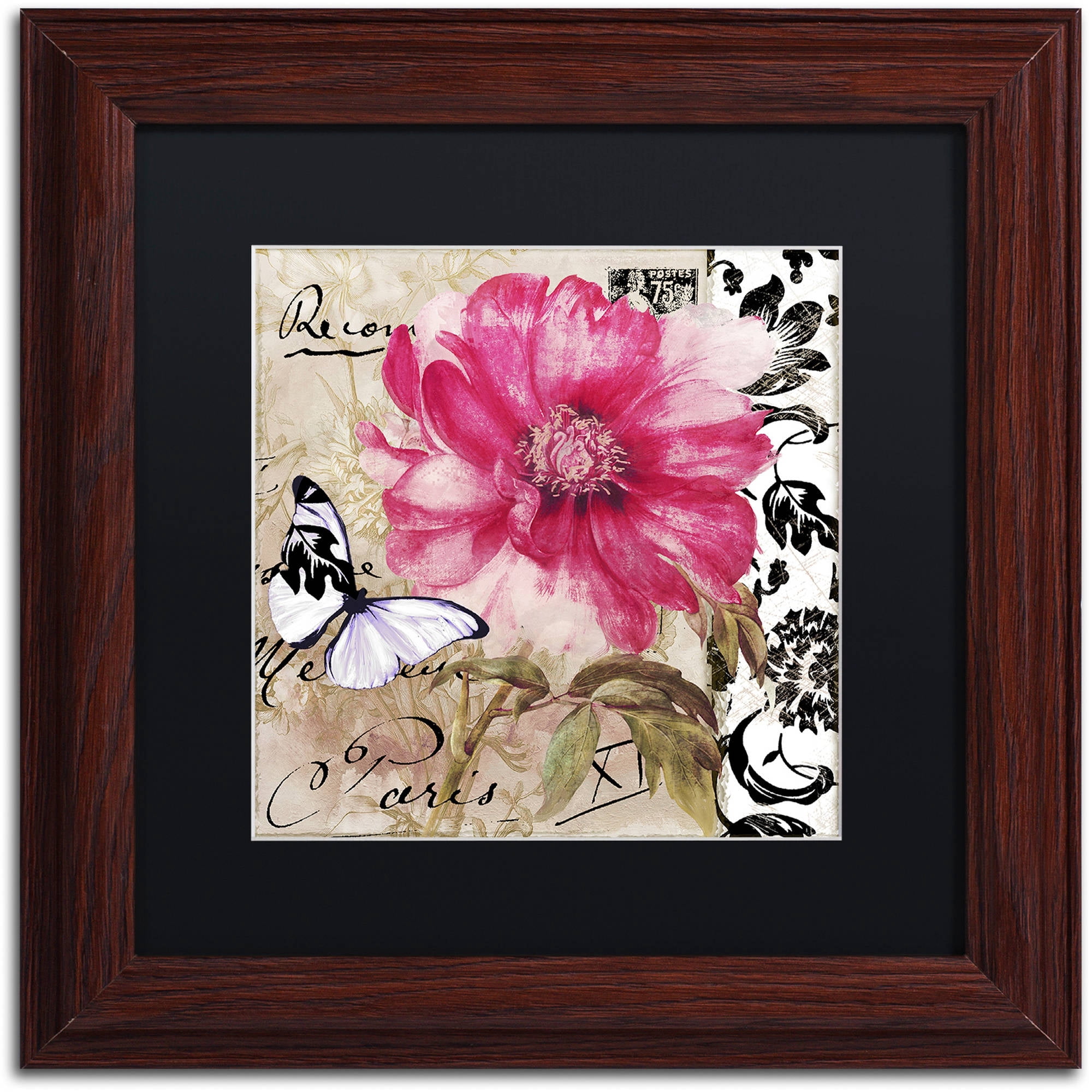 Trademark Fine Art "Le Pink" Canvas Art by Color Bakery Black Matte, Wood Frame