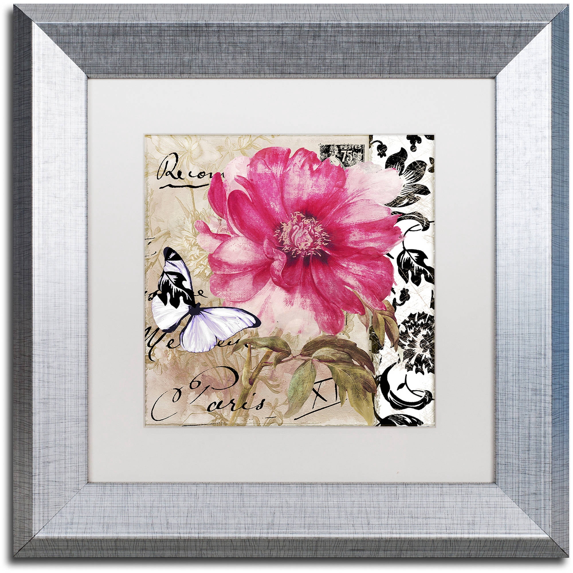 Trademark Fine Art "Le Pink" Canvas Art by Color Bakery White Matte, Silver Frame