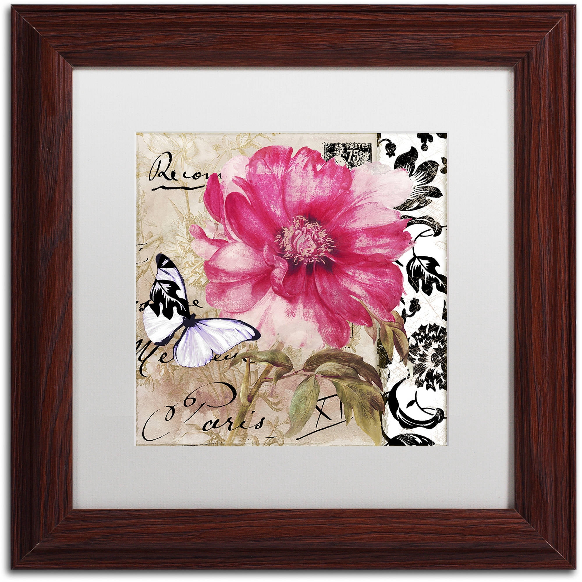 Trademark Fine Art "Le Pink" Canvas Art by Color Bakery White Matte, Wood Frame