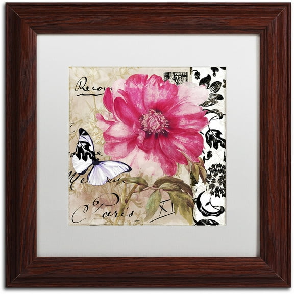Trademark Fine Art "Le Pink" Canvas Art by Color Bakery White Matte, Wood Frame