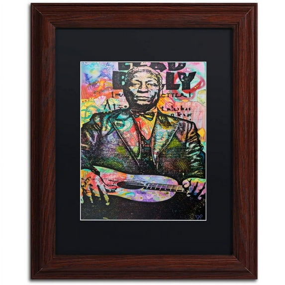 Trademark Fine Art "Lead Belly" Canvas Art by Dean Russo, Black Matte, Wood Frame