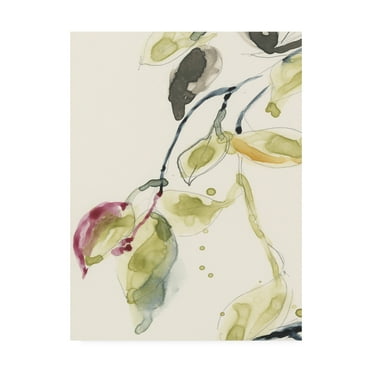 Trademark Fine Art 'Leaf Branch Triptych I' Canvas Art by Jennifer Goldberger