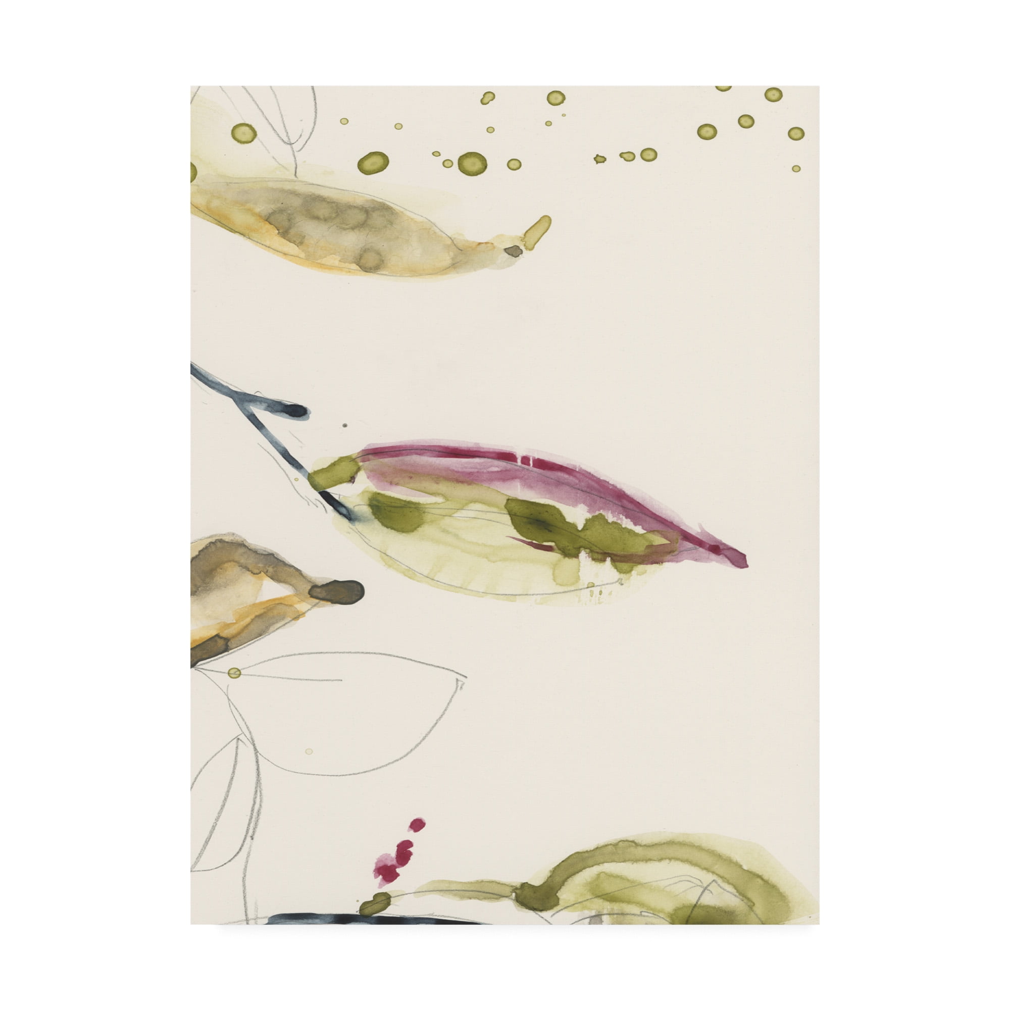 Trademark Fine Art 'Leaf Branch Triptych III' Canvas Art by Jennifer Goldberger