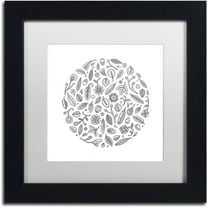 Trademark Fine Art "Leaf Circle" Canvas Art by Filippo Cardu, White Matte, Black Frame