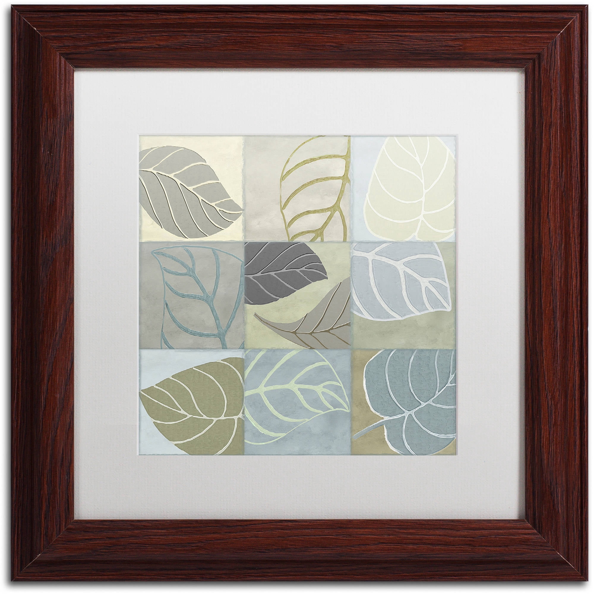 Trademark Fine Art "Leaf Story IV" Canvas Art by Color Bakery White Matte, Wood Frame