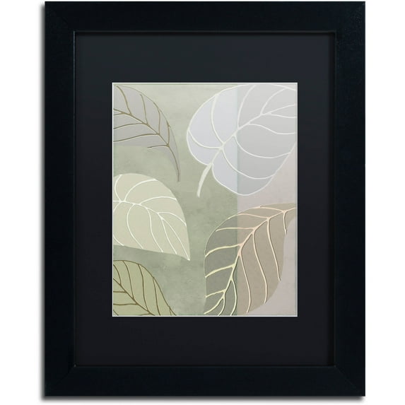 Trademark Fine Art "Leaf Story V" Canvas Art by Color Bakery Black Matte, Black Frame