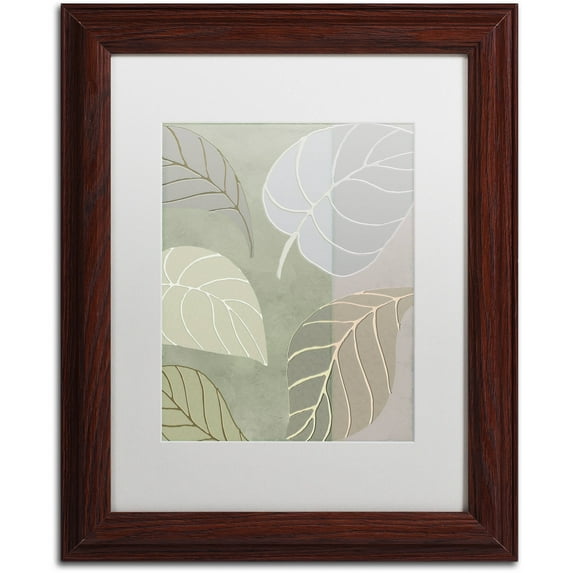Trademark Fine Art "Leaf Story V" Canvas Art by Color Bakery White Matte, Wood Frame