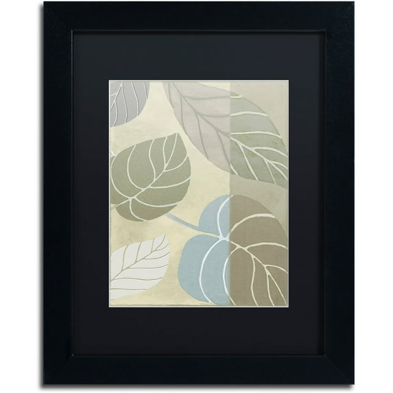 Trademark Fine Art "Leaf Story VI" Canvas Art by Color Bakery Black Matte, Black Frame