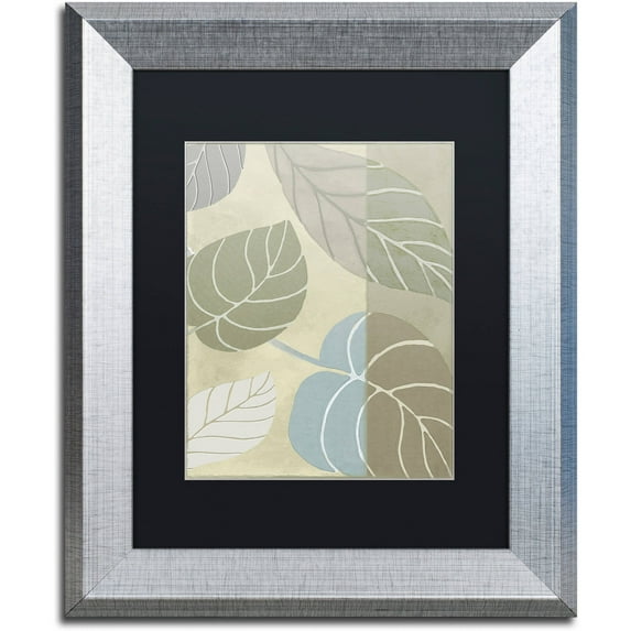 Trademark Fine Art "Leaf Story VI" Canvas Art by Color Bakery Black Matte, Silver Frame