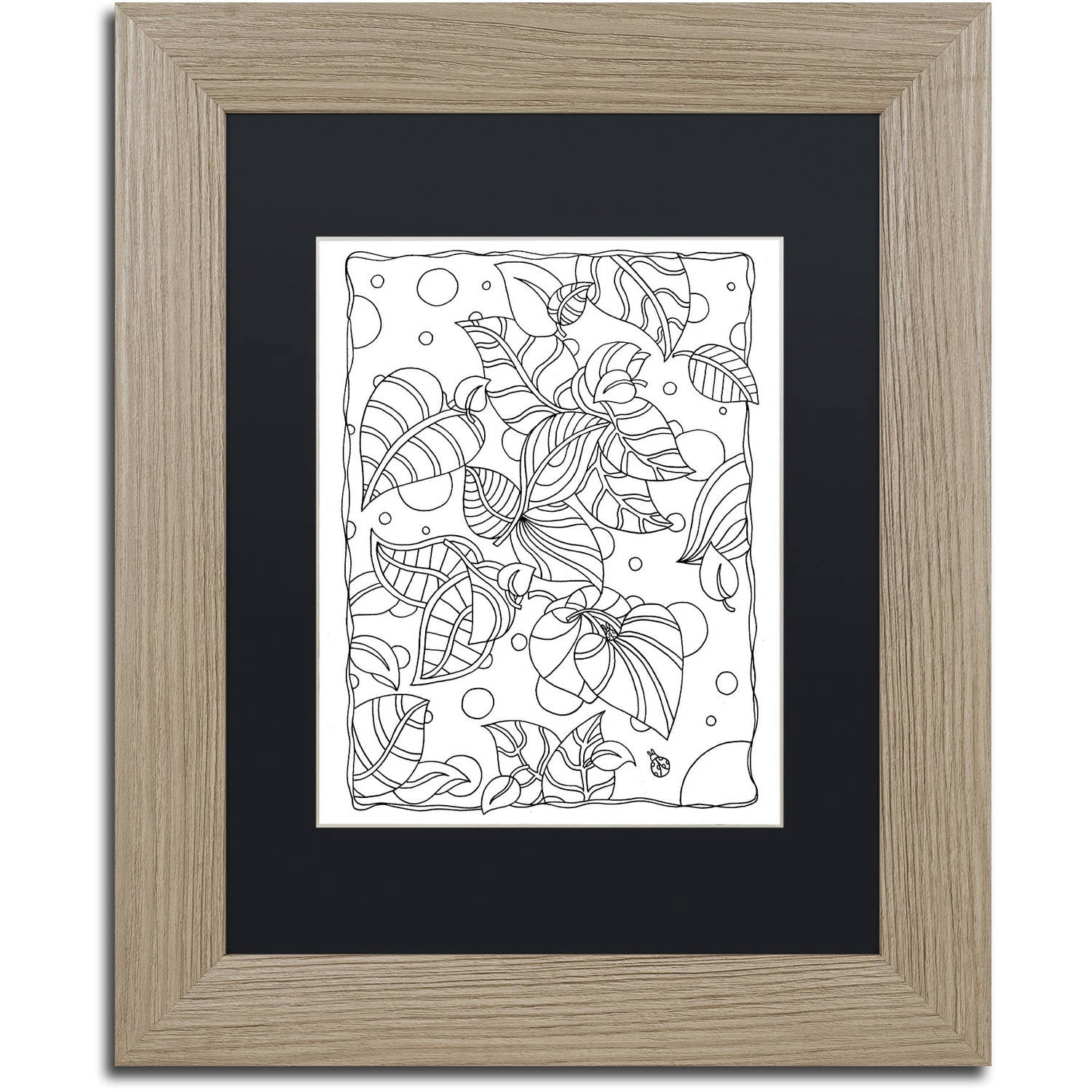 Trademark Fine Art "Leaves" Canvas Art by Kathy G. Ahrens, Black Matte, Birch Frame