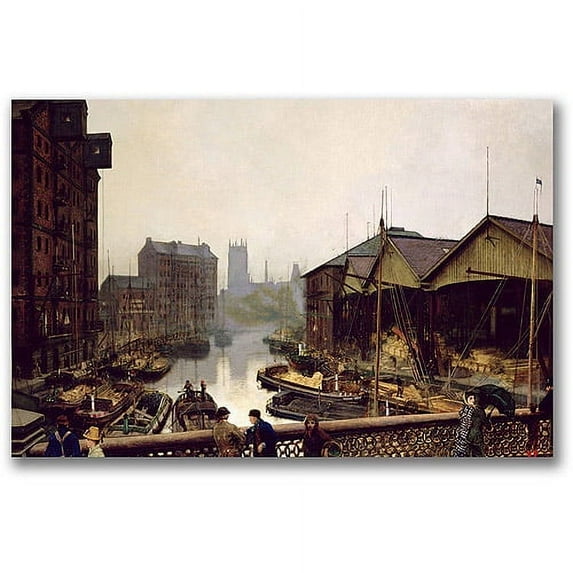 Trademark Fine Art "Leeds Bridge, 1880" Canvas Wall Art by John Atkinson Grimshaw