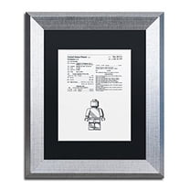 Trademark Fine Art "Lego Man Patent 1979 White" Canvas Art by Claire Doherty, Black Matte, Silver Frame