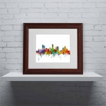 Trademark Fine Art "Leicester England Skyline II" Canvas Art by Michael Tompsett, Wood Frame