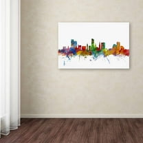 Trademark Fine Art "Leicester England Skyline Ii" Canvas Art by Michael Tompsett