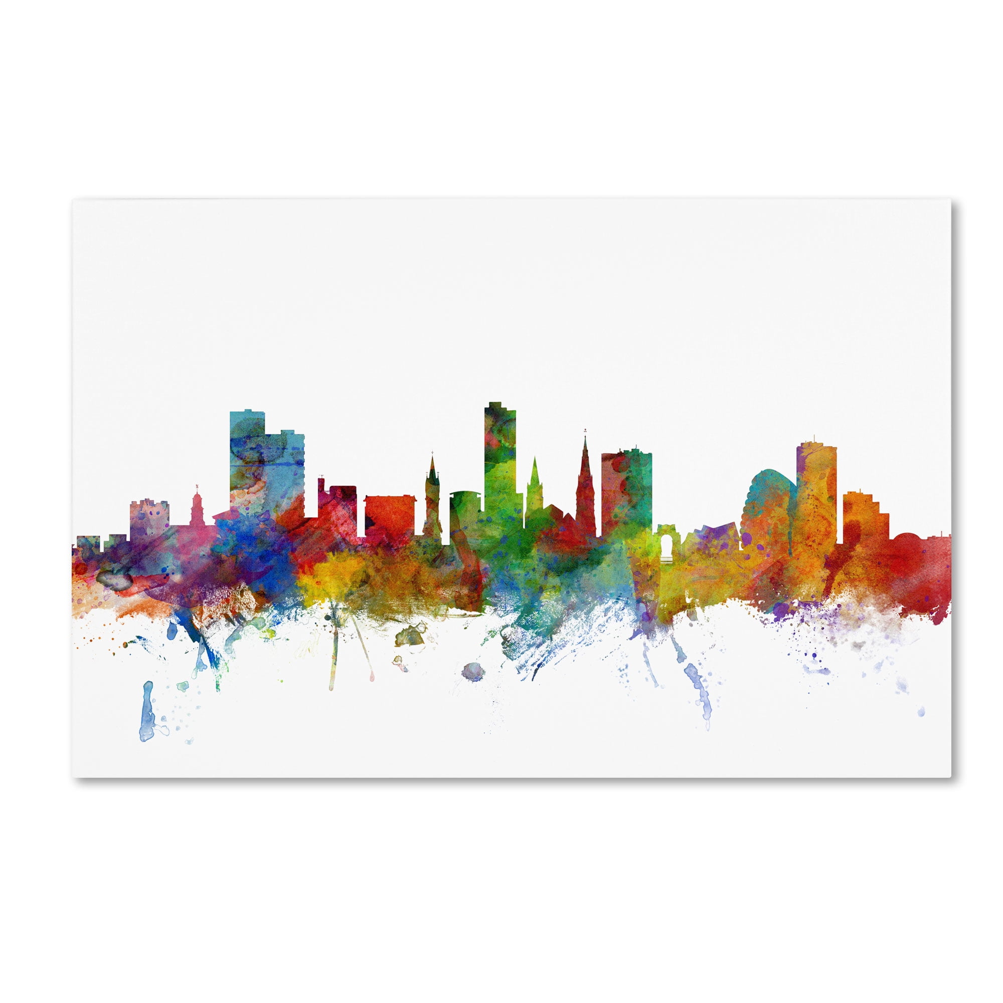 Trademark Fine Art "Leicester England Skyline Ii" Canvas Art by Michael Tompsett