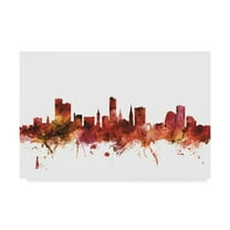 Trademark Fine Art 'Leicester England Skyline Red' Canvas Art by Michael Tompsett