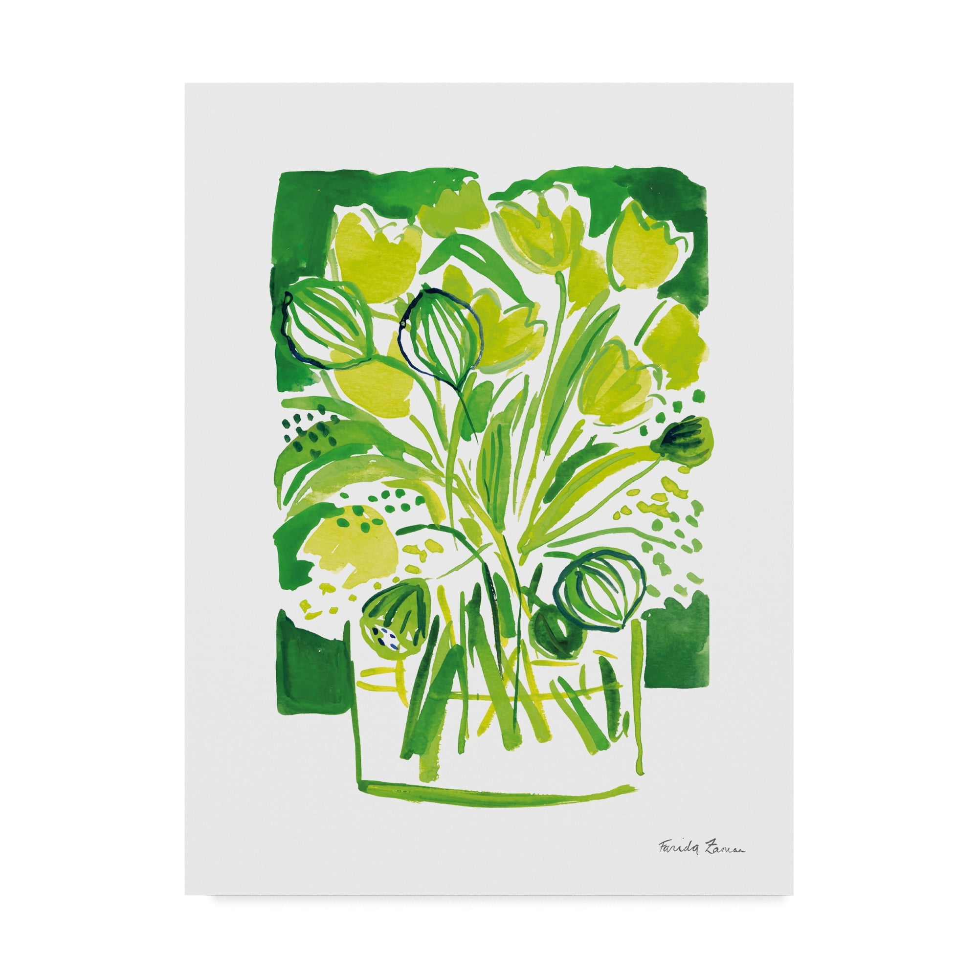 Trademark Fine Art 'Lemon Green Tulips II' Canvas Art by Farida Zaman