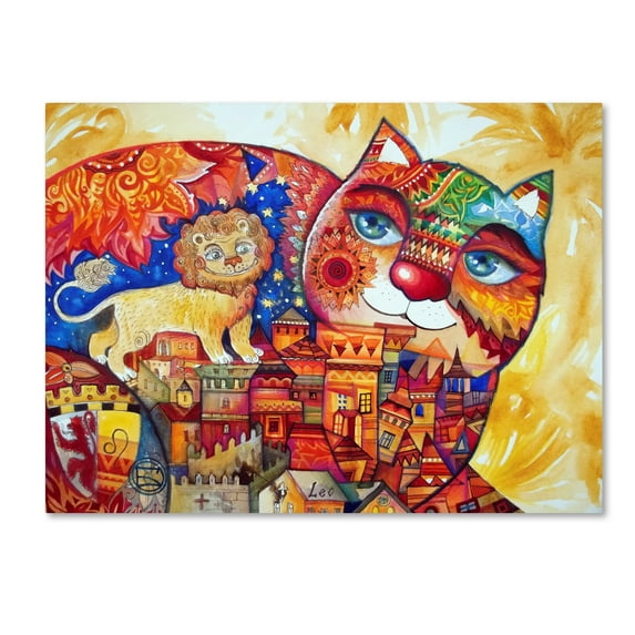 Trademark Fine Art 'Leo Cat' Canvas Art by Oxana Ziaka