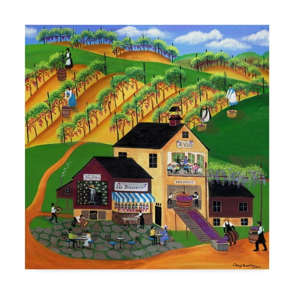 Trademark Fine Art 'Les Brasserie Vineyard' Canvas Art by Cheryl Bartley