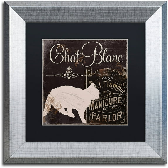 Trademark Fine Art "Les Chats I" Canvas Art by Color Bakery Black Matte, Silver Frame