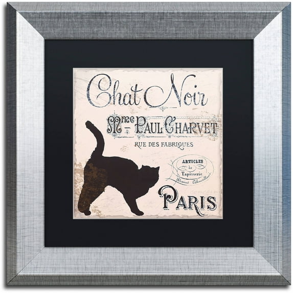 Trademark Fine Art "Les Chats II" Canvas Art by Color Bakery Black Matte, Silver Frame