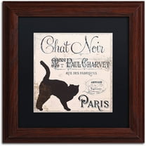 Trademark Fine Art "Les Chats II" Canvas Art by Color Bakery Black Matte, Wood Frame