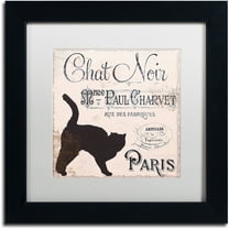Trademark Fine Art "Les Chats II" Canvas Art by Color Bakery White Matte, Black Frame