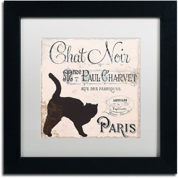 Trademark Fine Art "Les Chats II" Canvas Art by Color Bakery White Matte, Black Frame