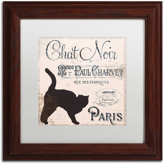 Trademark Fine Art "Les Chats II" Canvas Art by Color Bakery White Matte, Wood Frame