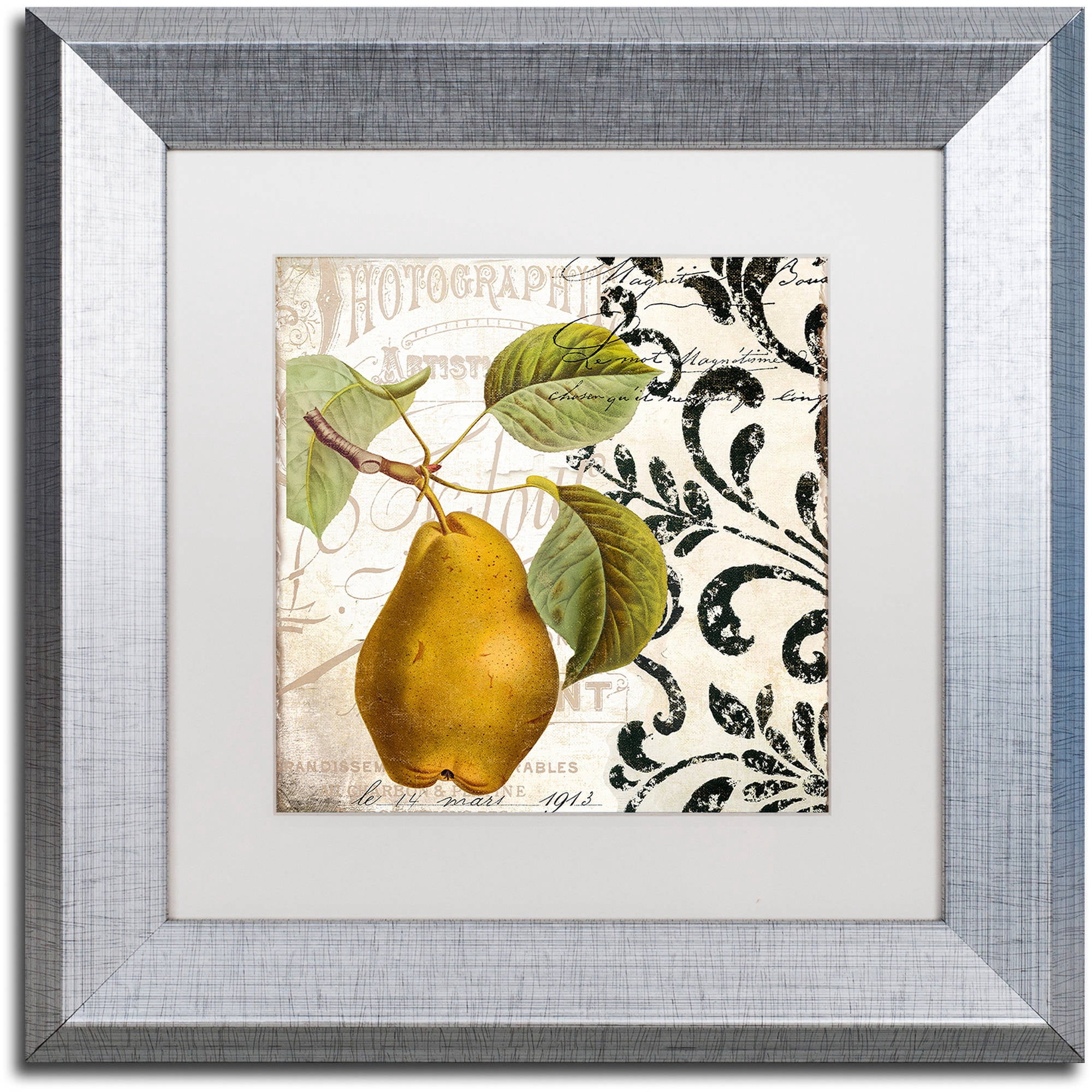 Trademark Fine Art "Les Fruits Jardin I" Canvas Art by Color Bakery White Matte, Silver Frame