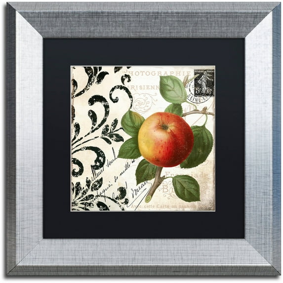 Trademark Fine Art "Les Fruits Jardin IV" Canvas Art by Color Bakery Black Matte, Silver Frame