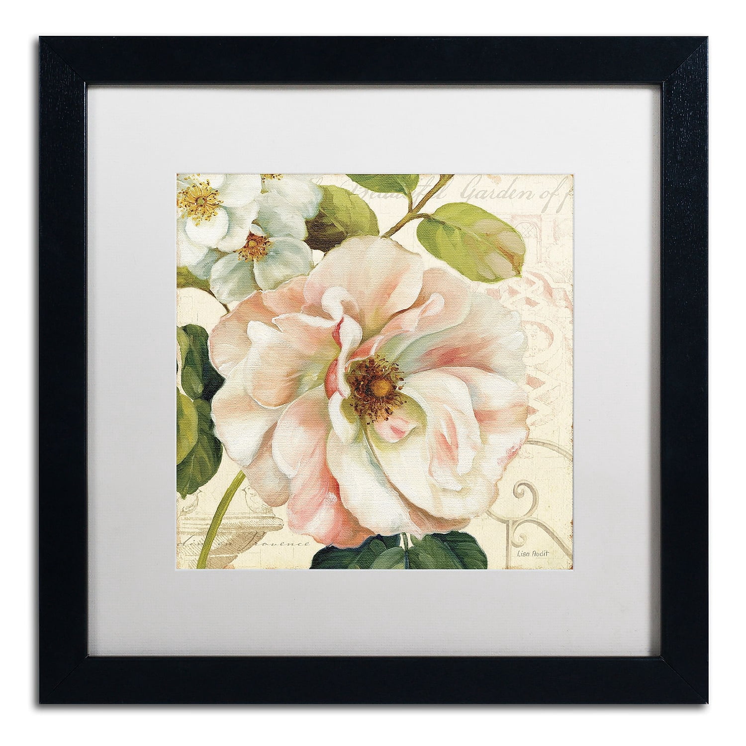 Trademark Fine Art "Les Jardin II" Canvas Art by Lisa Audit, White Matte, Black Frame