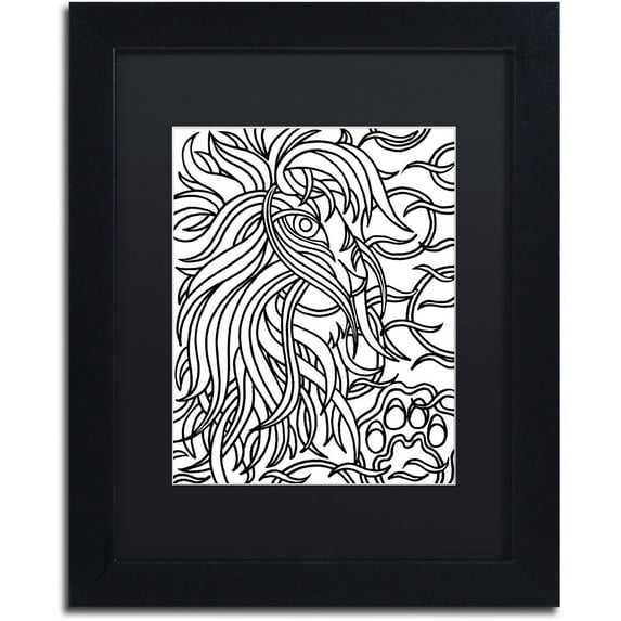 Trademark Fine Art "Lester the Lion" Canvas Art by Kathy G. Ahrens, Black Matte, Black Frame