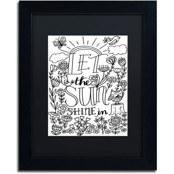 Trademark Fine Art "Let The Sun Shine" Canvas Art by Elizabeth Caldwell, Black Matte, Black Frame