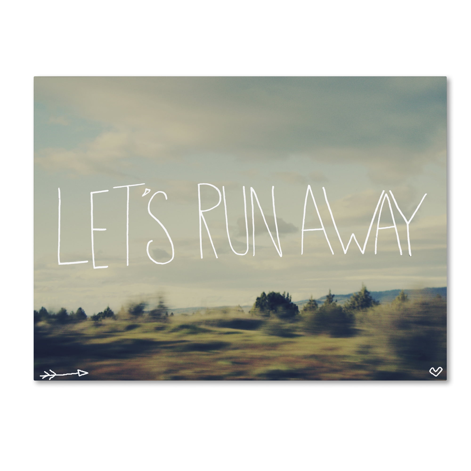 Trademark Fine Art 'Let's Run Away' Canvas Art by Leah Flores