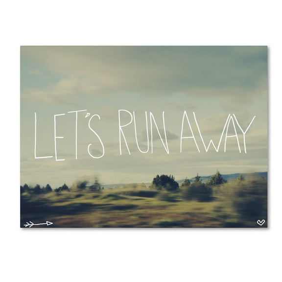 Trademark Fine Art 'Let's Run Away' Canvas Art by Leah Flores