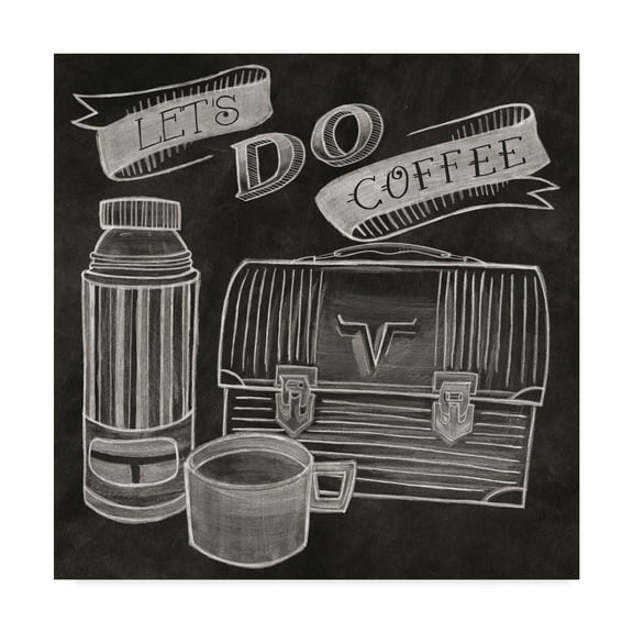 Trademark Fine Art 'Lets Do Coffee Chalk' Canvas Art by Mary Urban