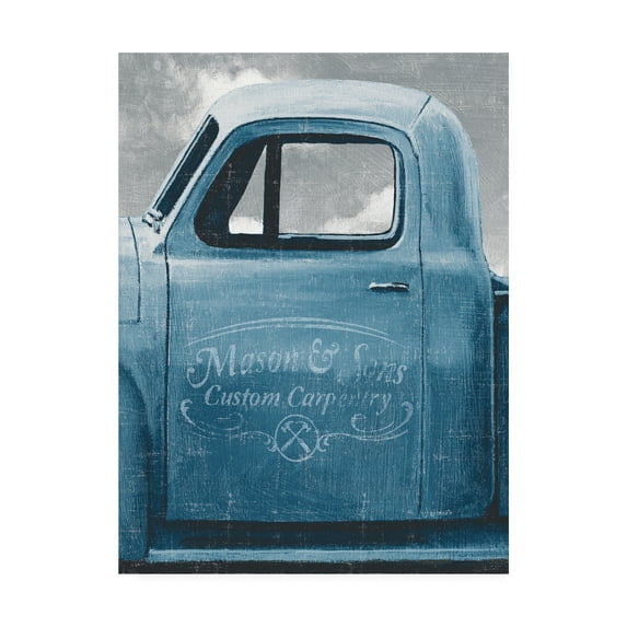 Trademark Fine Art 'Lets Go for a Ride II Vintage Blue' Canvas Art by James Wiens