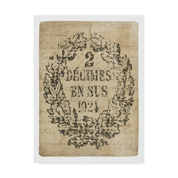 Trademark Fine Art 'Letter Crest II Vintage v2' Canvas Art by Wild Apple Portfolio